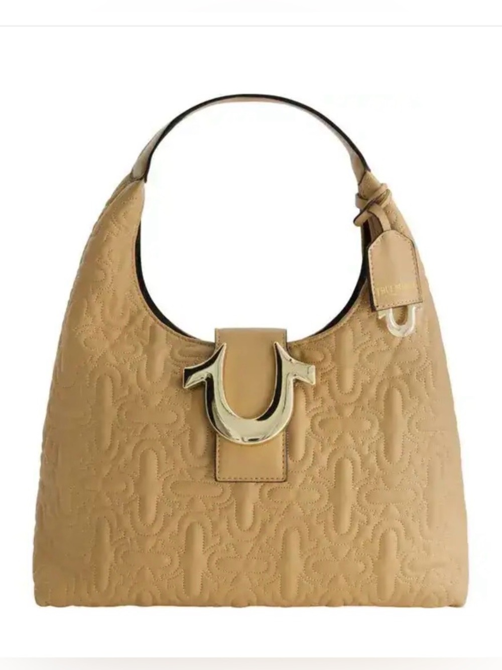 True Religion | Quilted Horseshoe Medium Hobo Bag – Camel